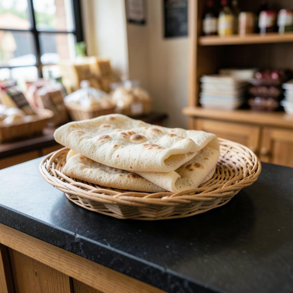 Teff injera — illustrative bakery photograph from the sample grocery shelf