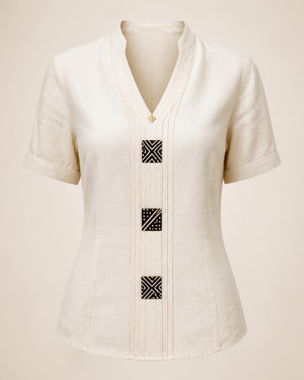 Ladder Placket Linen Shirt design board