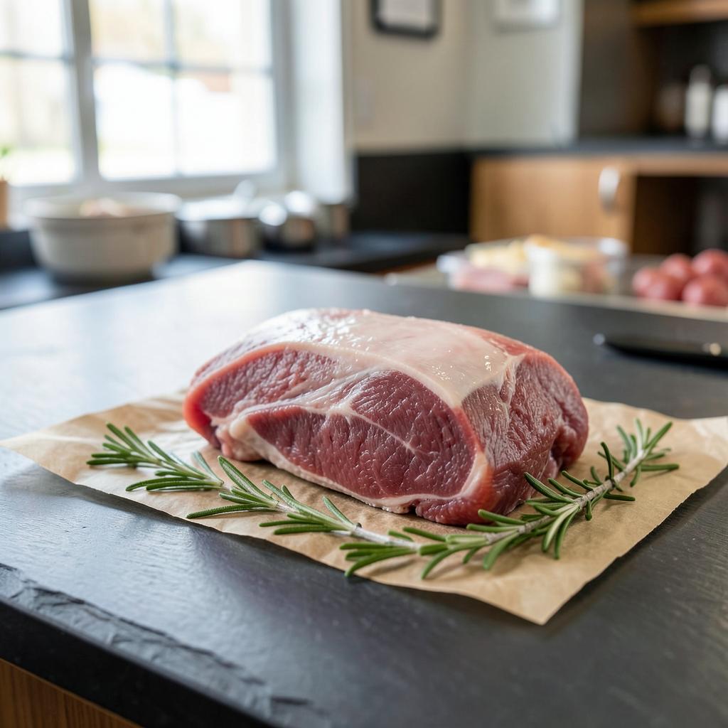 Halal lamb shoulder — illustrative fresh & frozen photograph from the sample grocery shelf