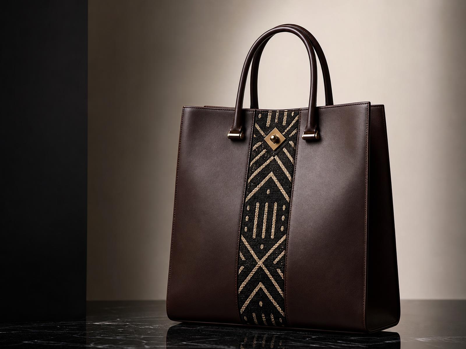 Leather + Bogolan mudcloth