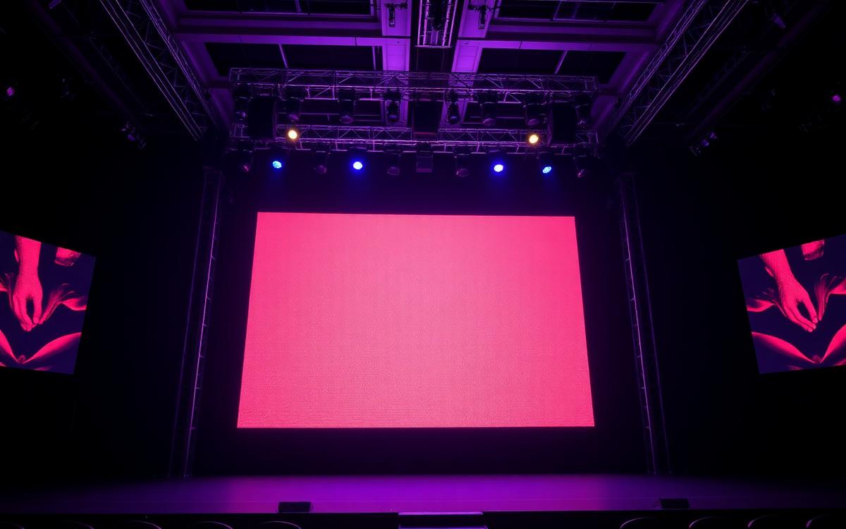 Large LED video wall installed on an event stage