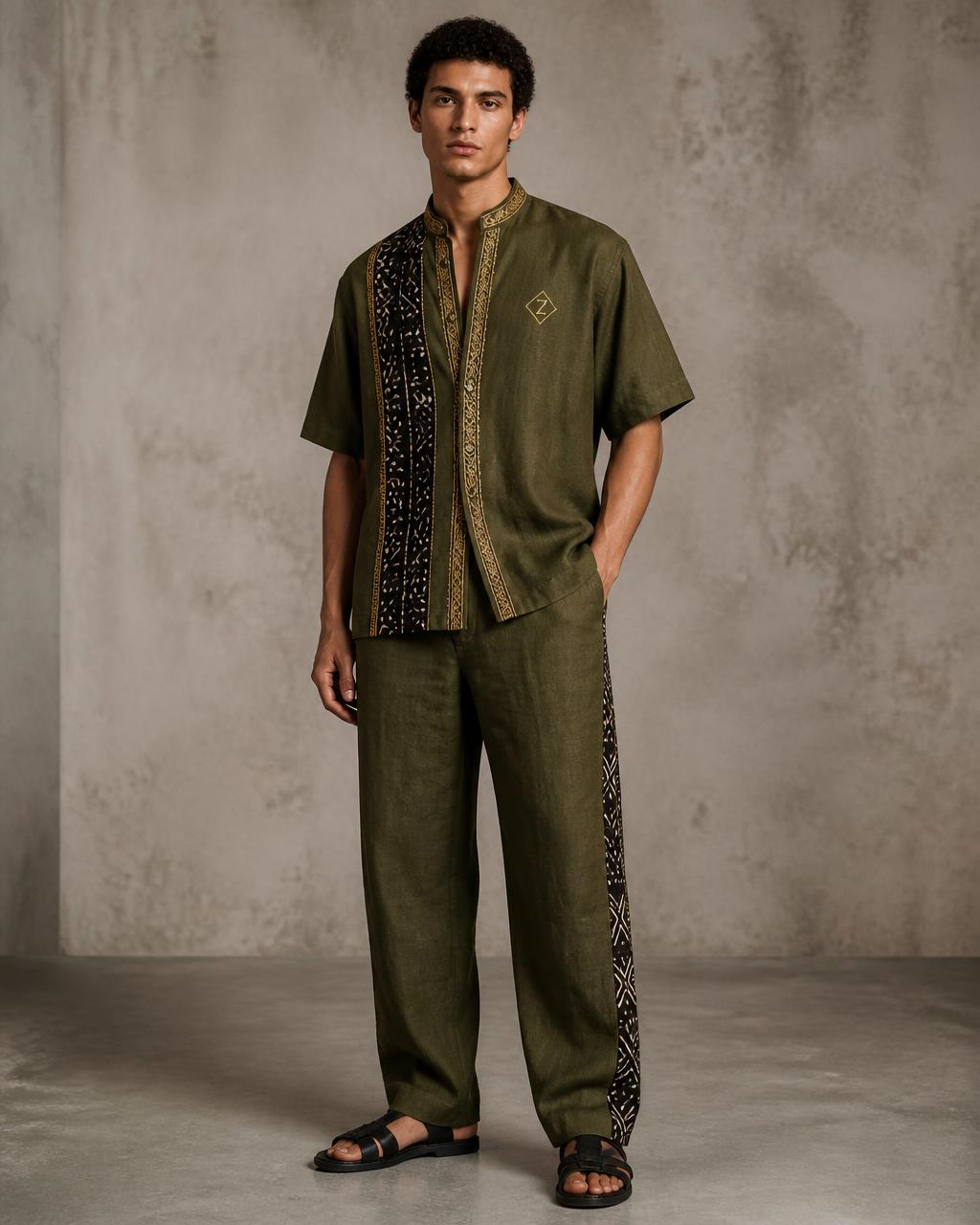 Olive Green Set — worn view of the collection look