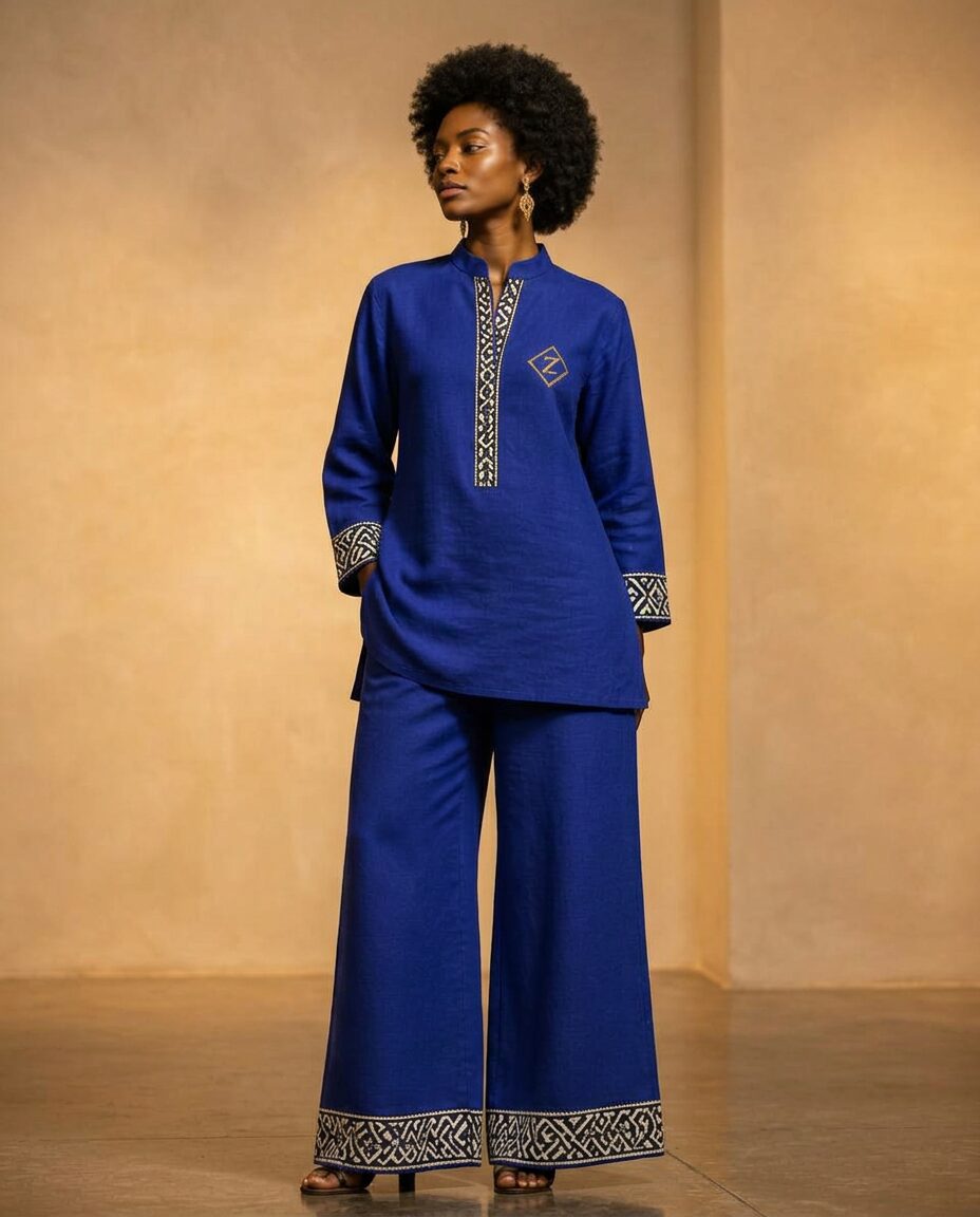 Royal Blue Set — worn view of the collection look