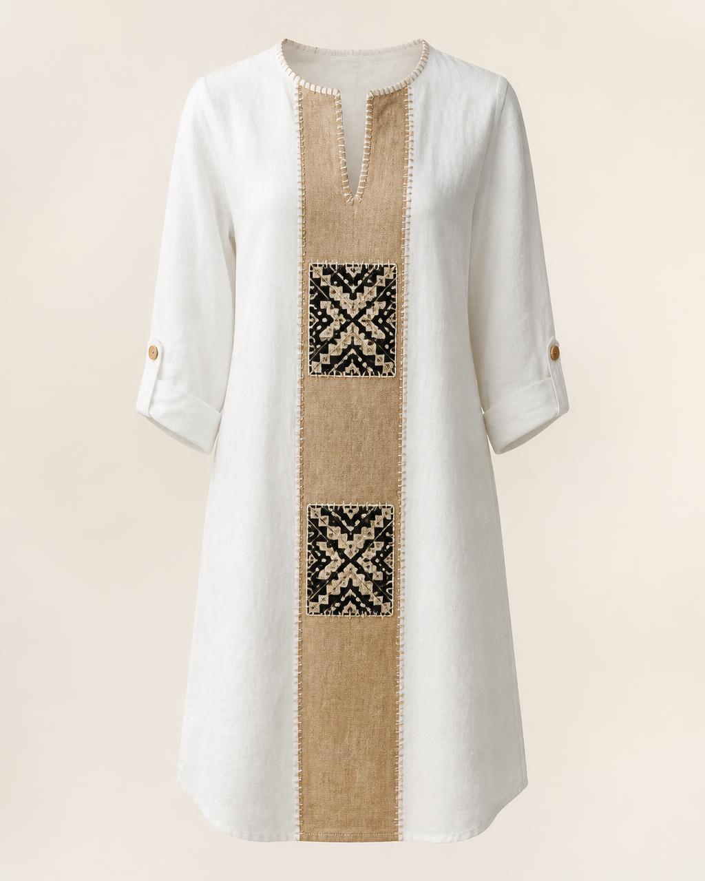 Medallion Column Linen Tunic design board