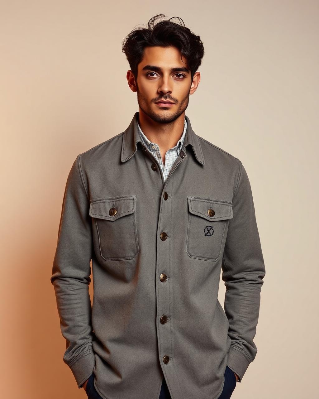 Stone Suede Overshirt design board