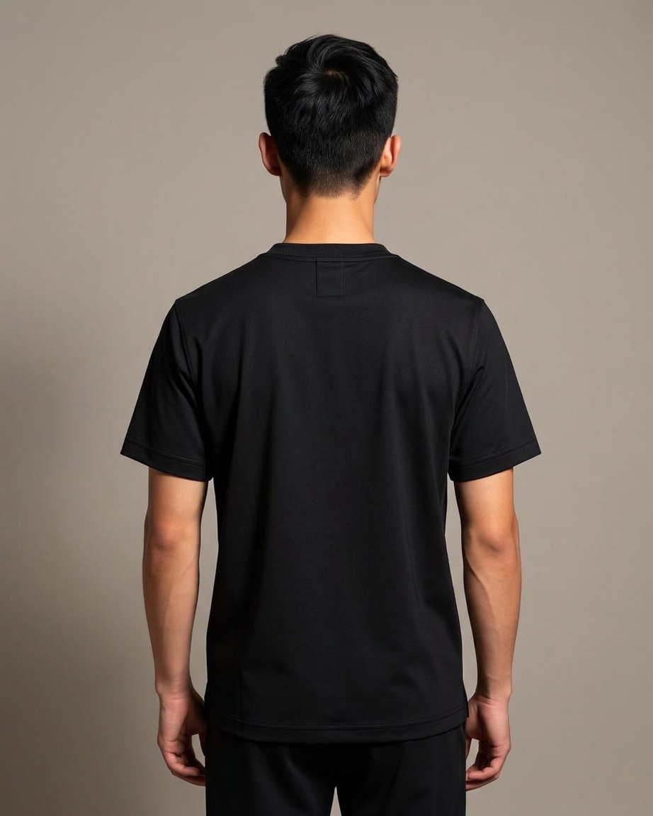 Midnight Culture Tee — Men, 04 Back (view 4 of 7). Back view: yoke, centre seam and the hem finish.