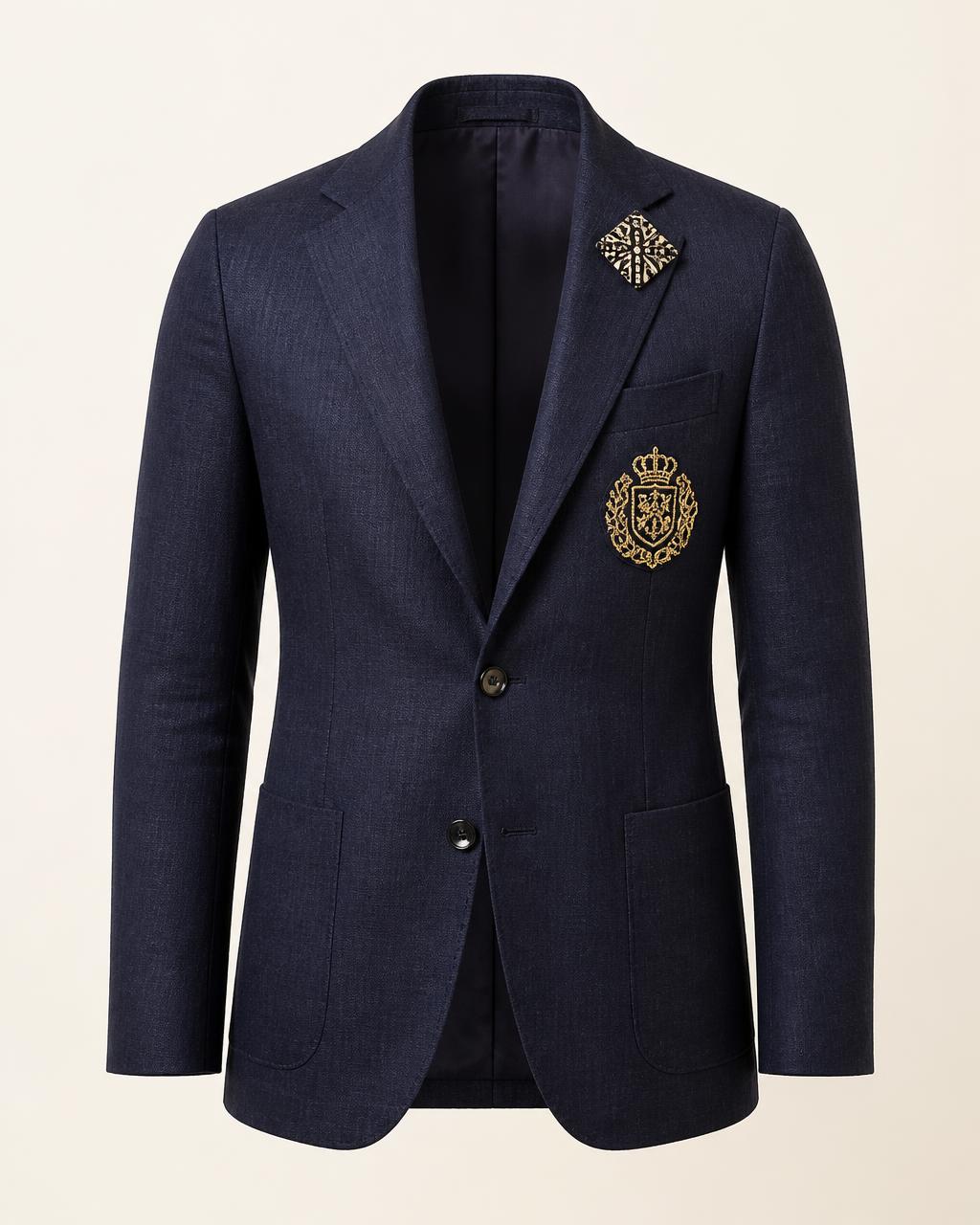 Navy Crest Blazer design board