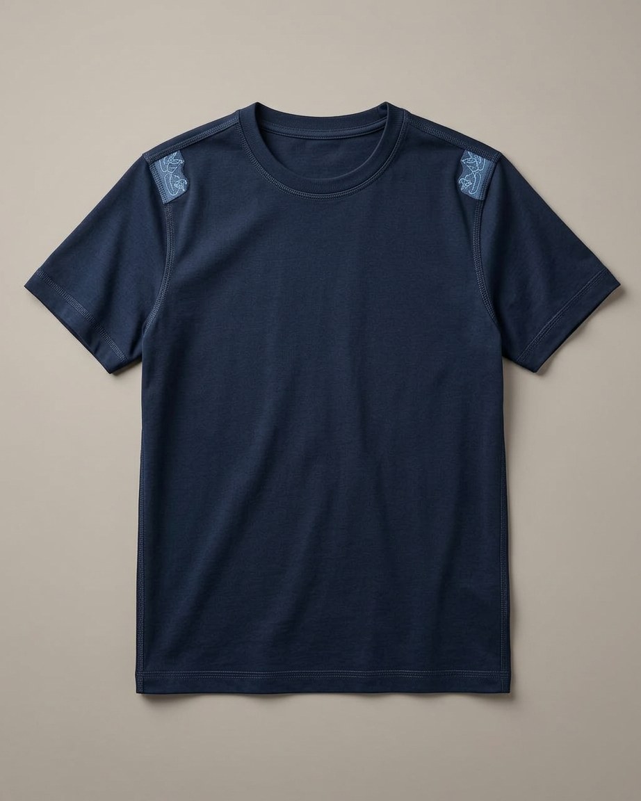 Navy Prestige Tee — Men, 05 Interior (view 5 of 7). Interior: lining, facings and the concealed closure.