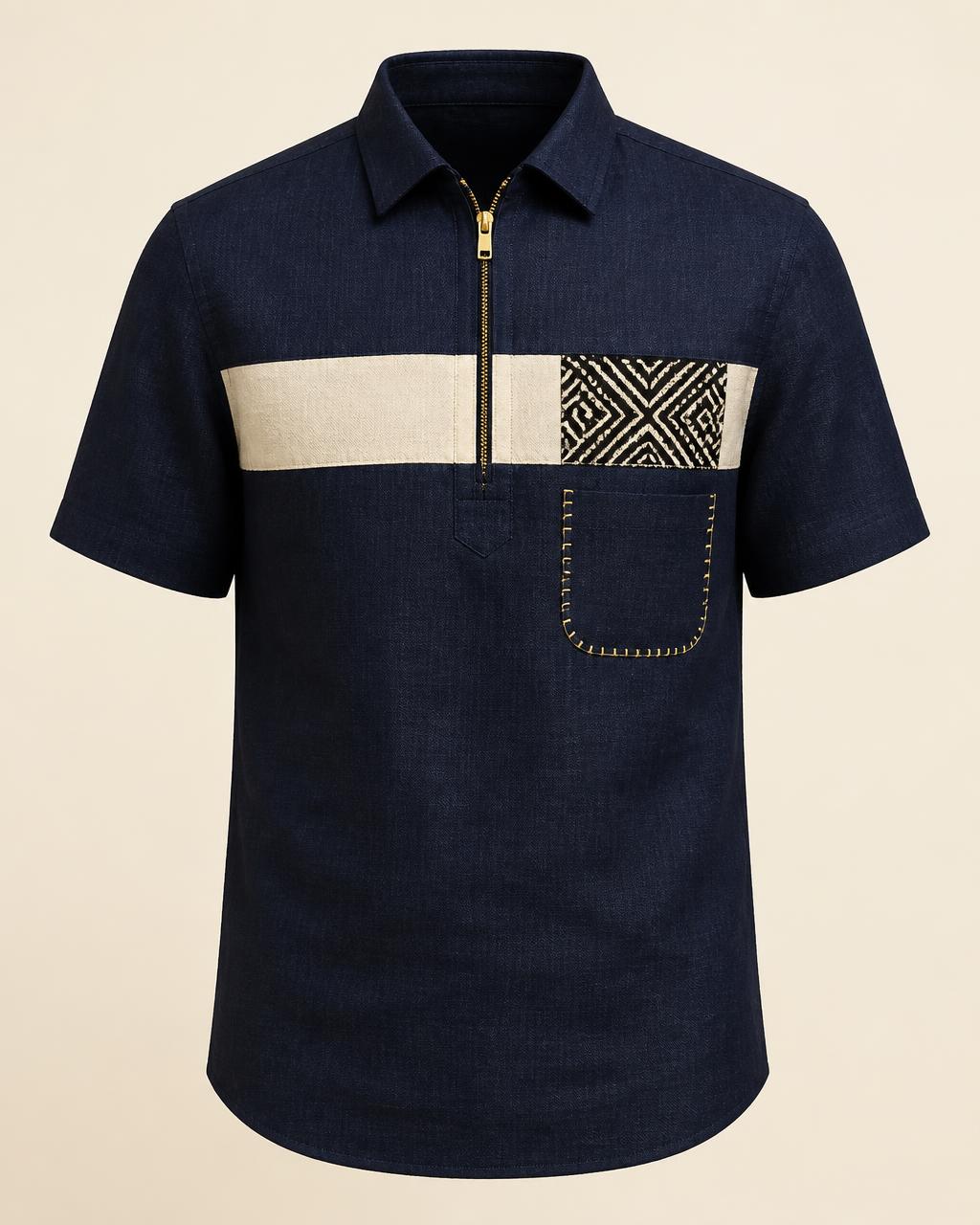 Noir Gold Zip Shirt design board