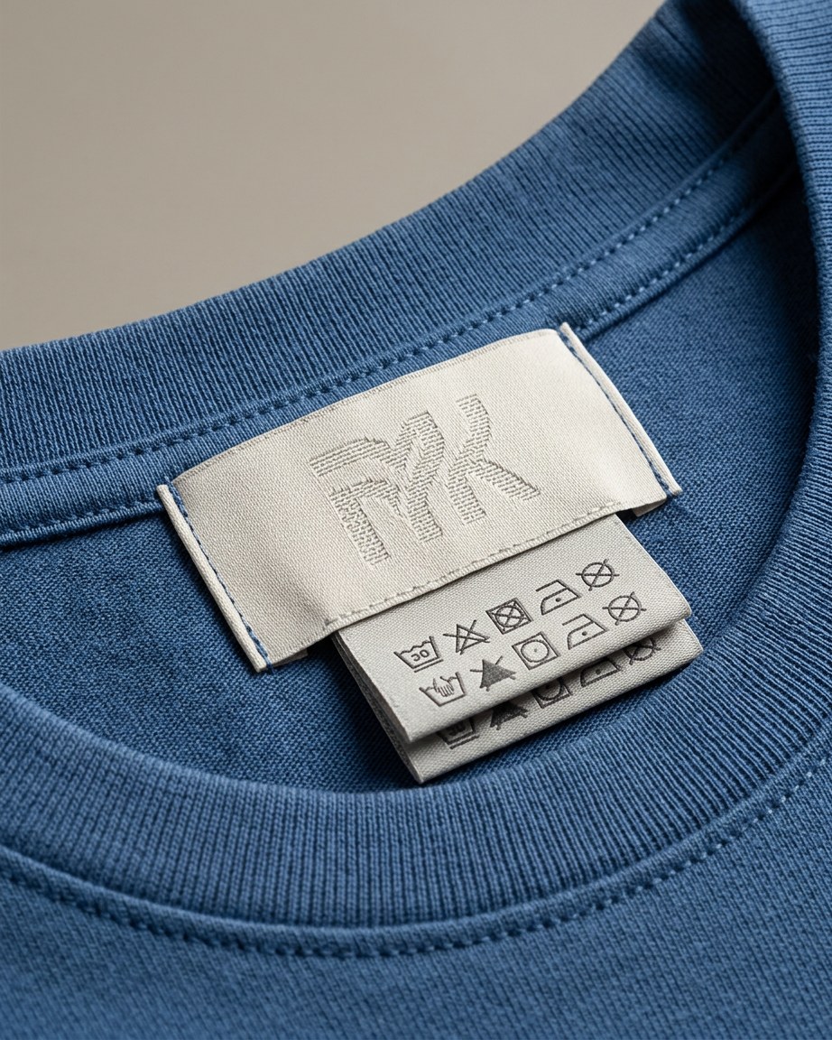 Ocean Vibe Tee — Men, 06 Inner tags (view 6 of 7). Inner tags: size scale, atelier reference and care instructions.