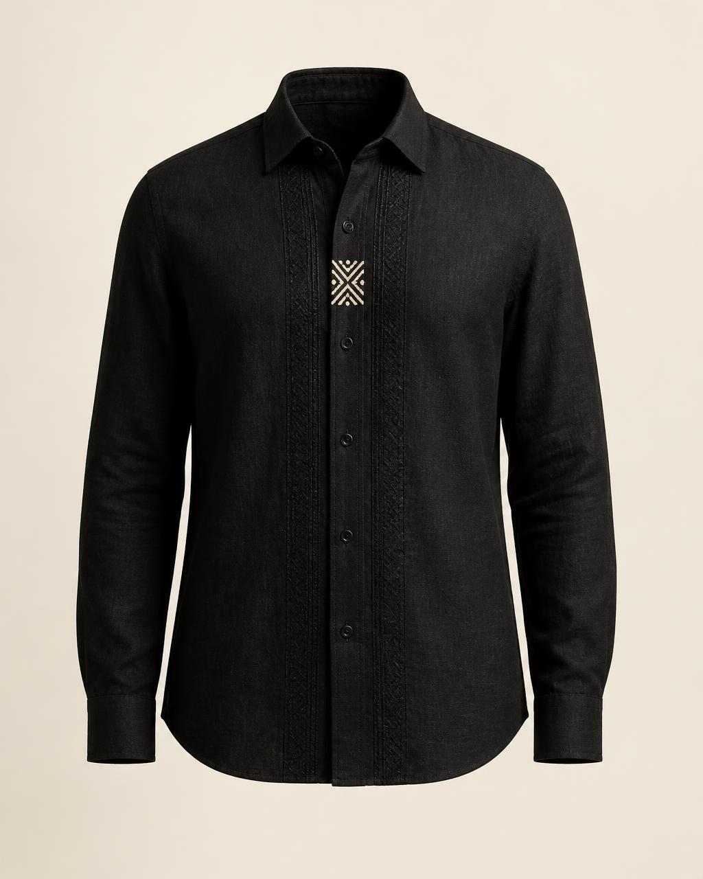 Onyx Rail Linen Shirt design board