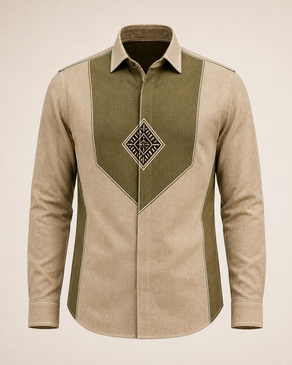 Panel Block Linen Shirt design board