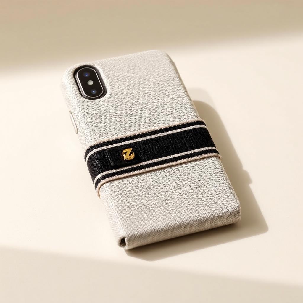 Ivory Linen Phone Case — Men — House · Z-VIBE HERITAGE ACCESSORIES™ seven-view specification plate; showing 01 Front, 02 Left, 03 Right, 04 Back, 05 Interior, 06 Inner tags, 07 Fabric detail. — 01 Front, Ivory Light