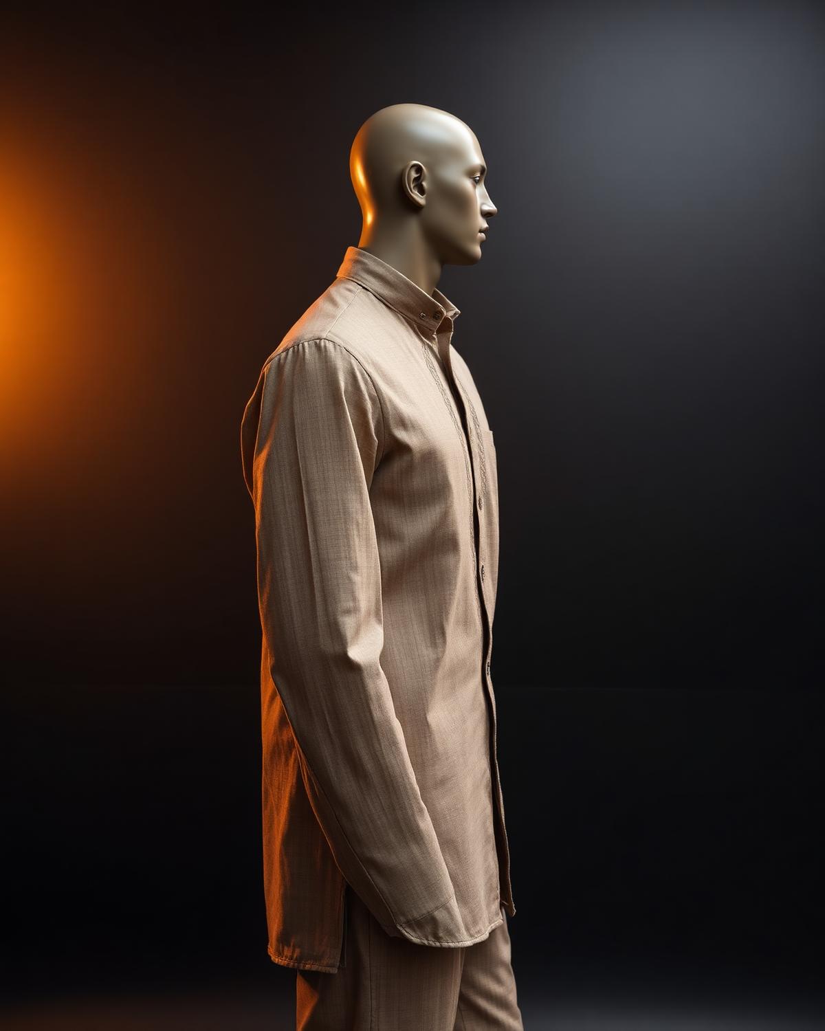 Quiet Crown Shirt — Men, 02 Left (view 2 of 7). Left profile: shoulder line, sleeve fall and the outer seam trim.