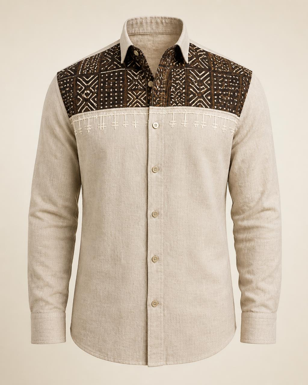 Safari Yoke Linen Shirt design board