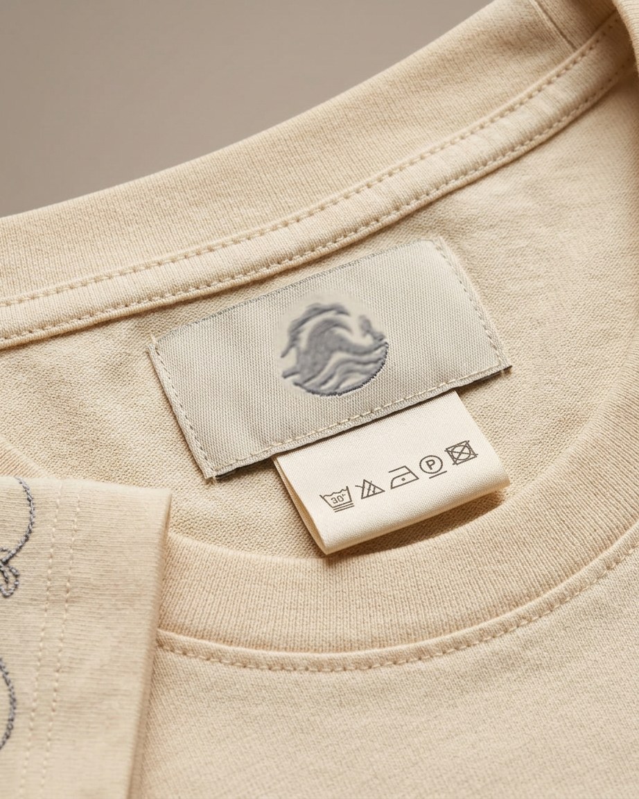 Sand Dune Tee — Men, 06 Inner tags (view 6 of 7). Inner tags: size scale, atelier reference and care instructions.
