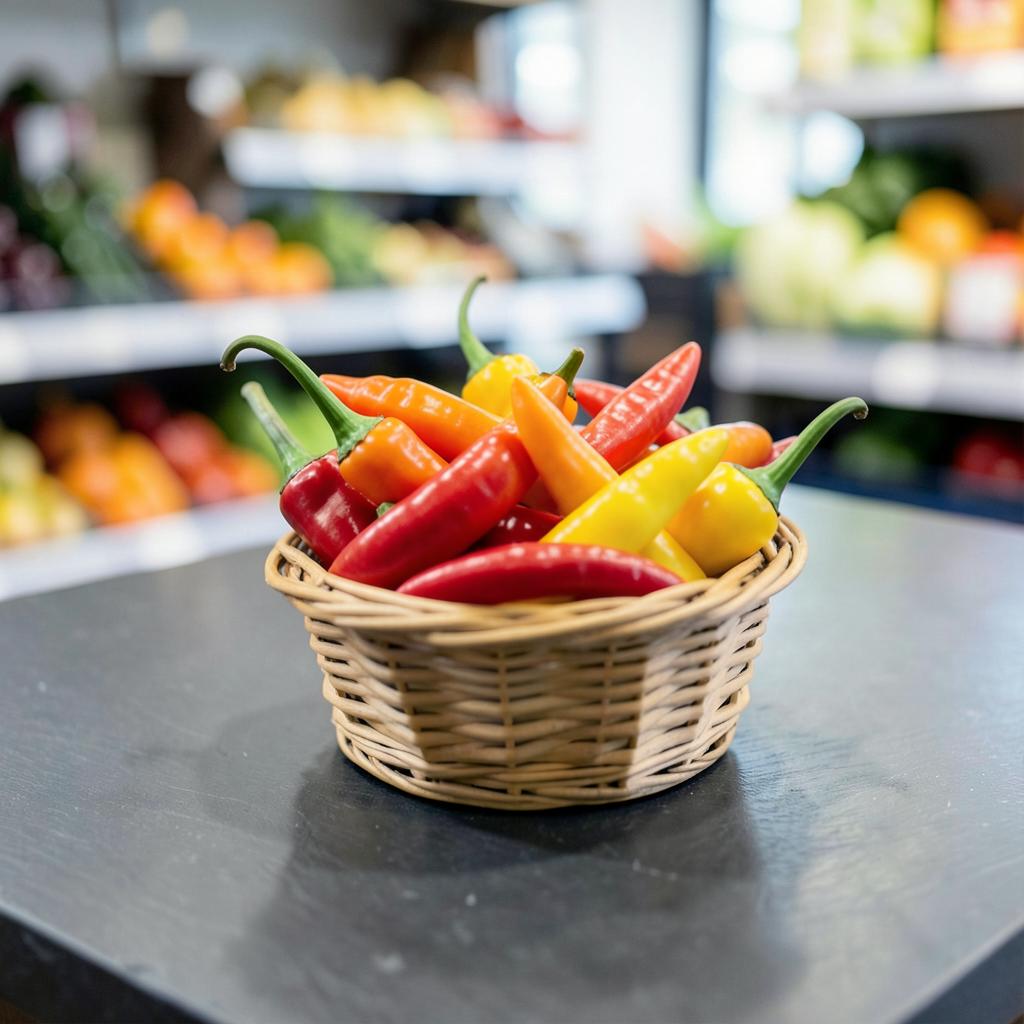 Scotch bonnet peppers — illustrative produce photograph from the sample grocery shelf