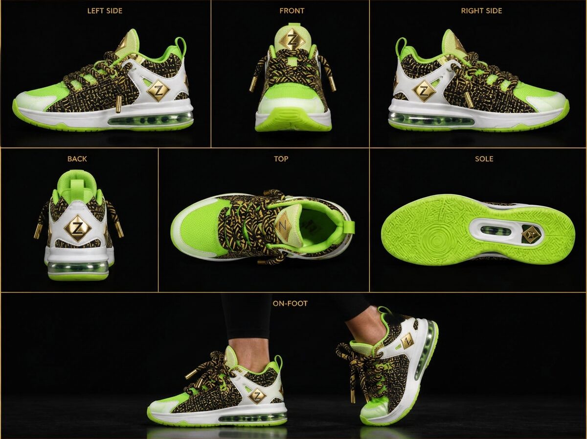 Lime Vive Bogolan Dance Sneaker — Engineered mesh