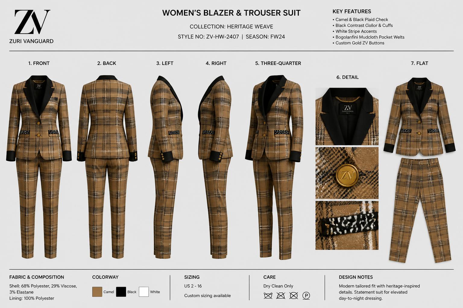 Camel Check Heritage Suit — House · Z-Luxe Soirée Futur related style