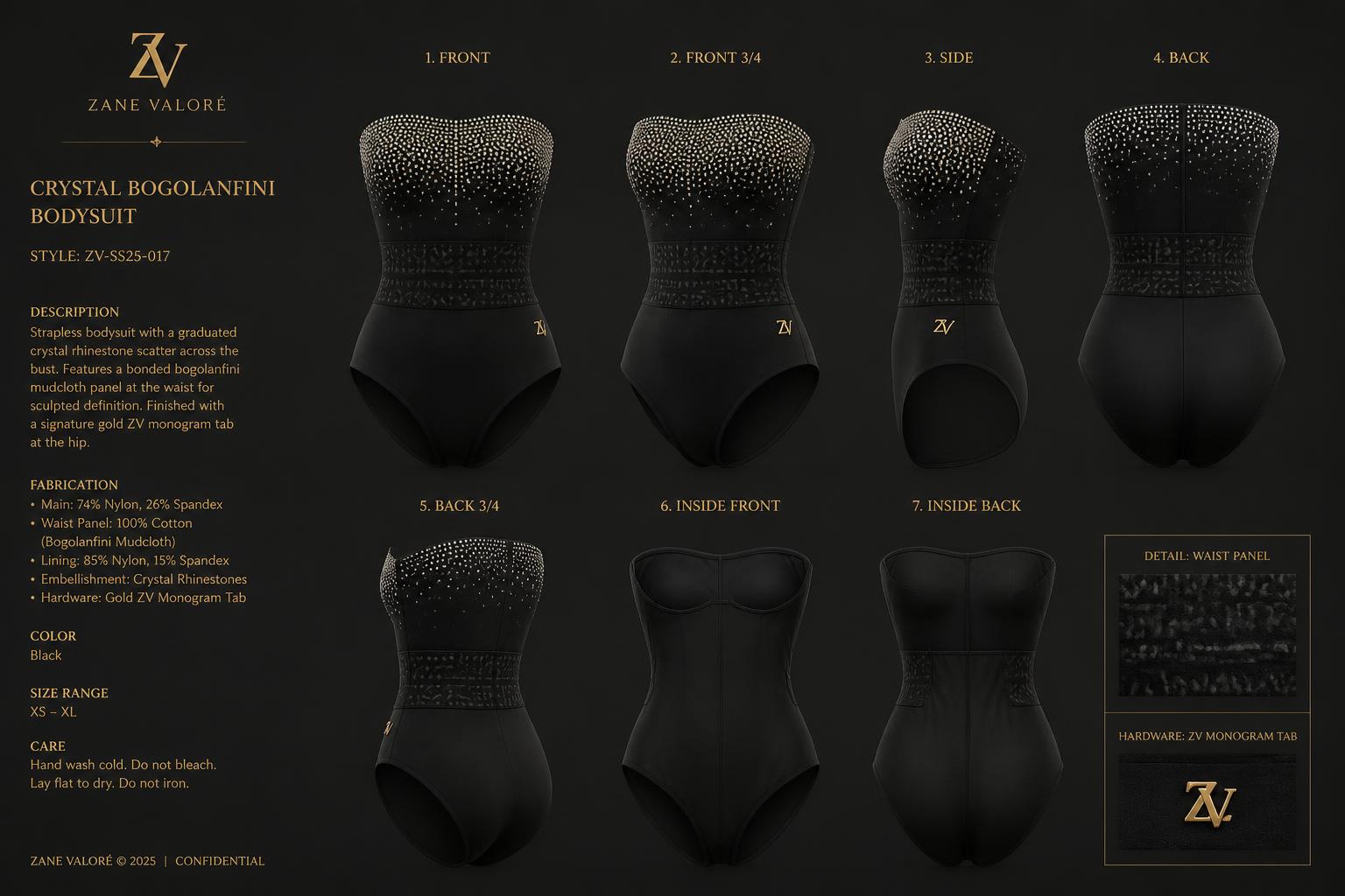 Crystal Bogolan mudcloth Bustier — House · Z-Luxe Heritage Noir related style