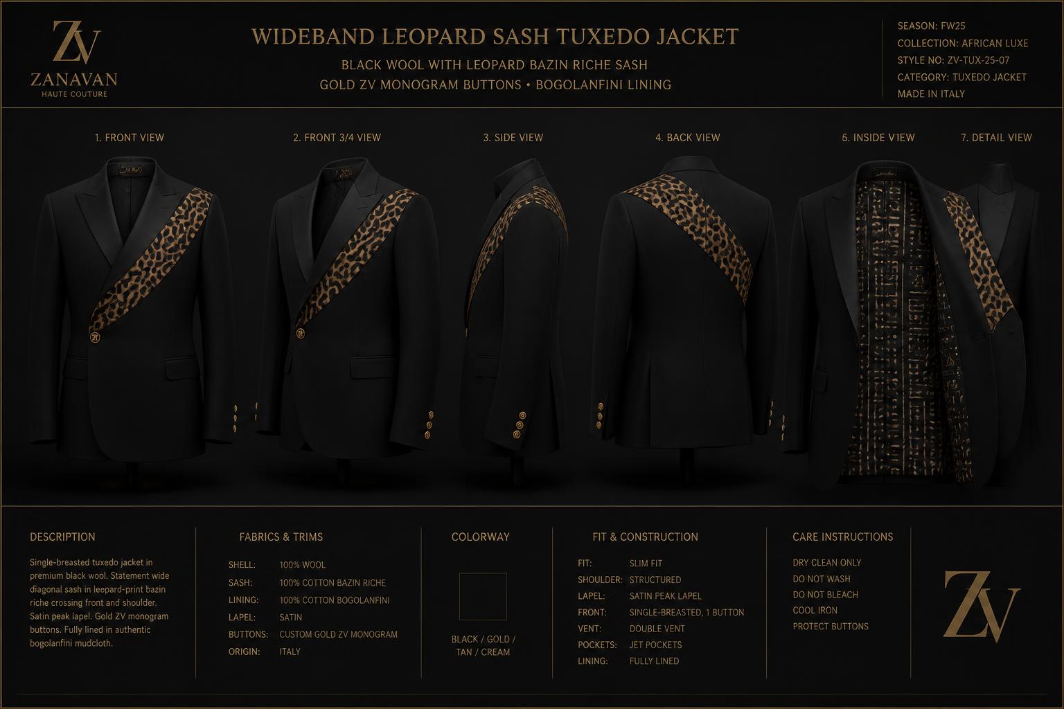 Leopard Sash Tuxedo Jacket — House · Z-Luxe Heritage Noir related style