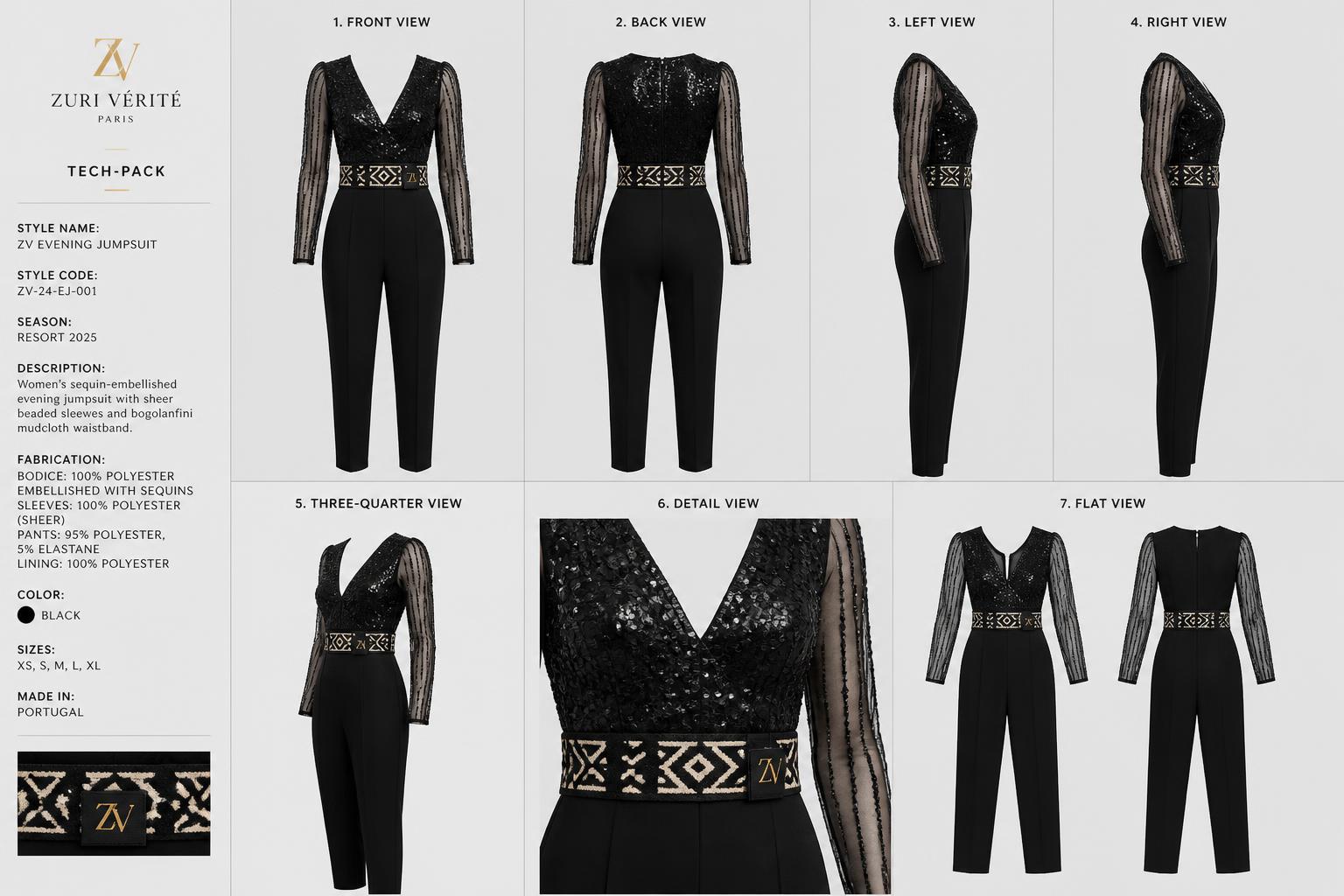 Sequin V-Neck Evening Jumpsuit — House · Z-Luxe Soirée Futur related style