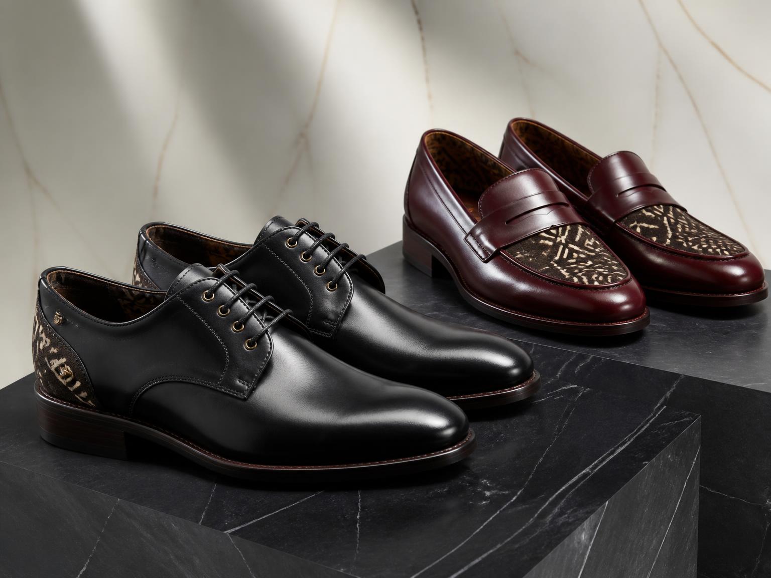 Dress Shoes — Zipper Vibe bogolanfini accent cover
