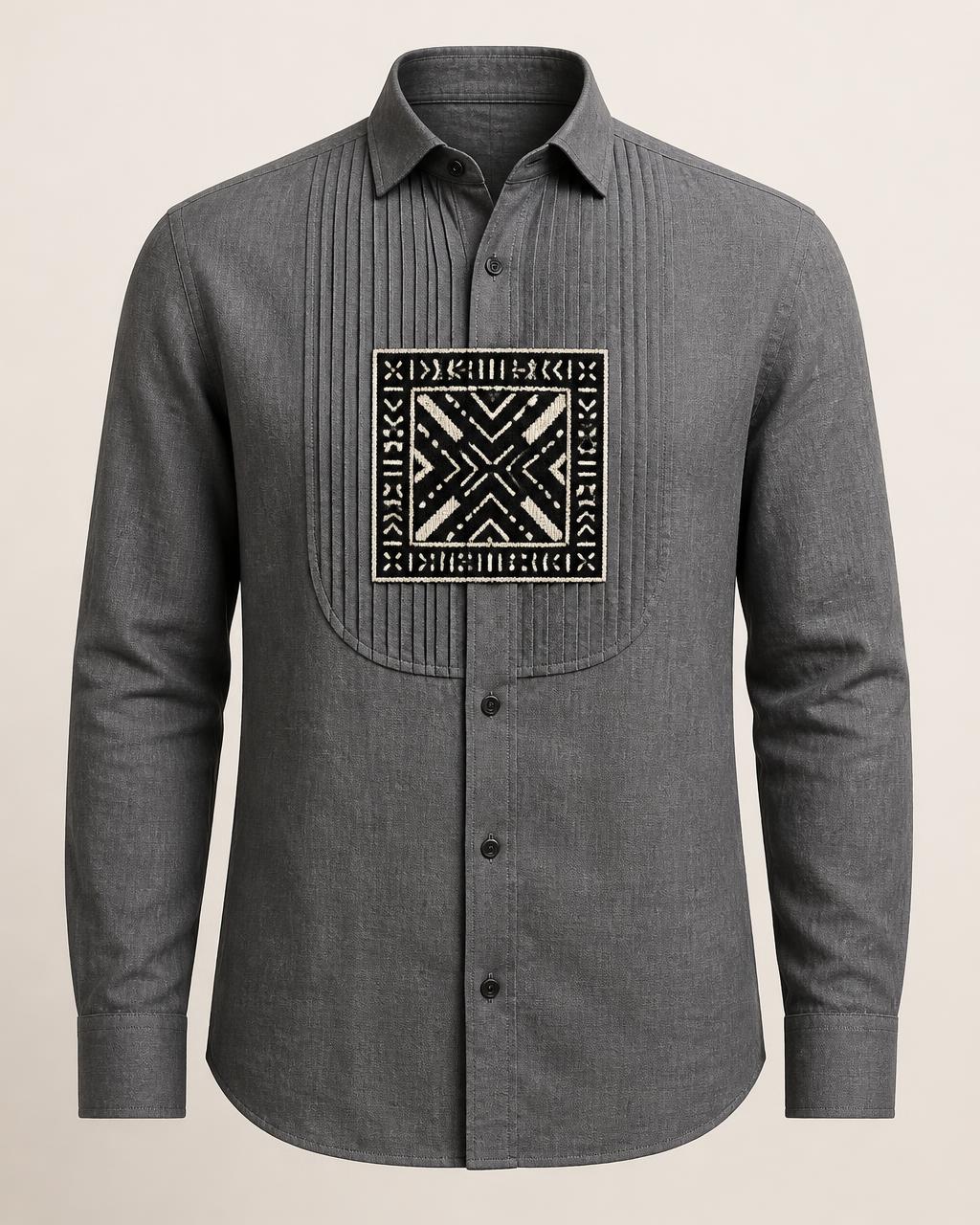 Slate Pintuck Bib Shirt design board