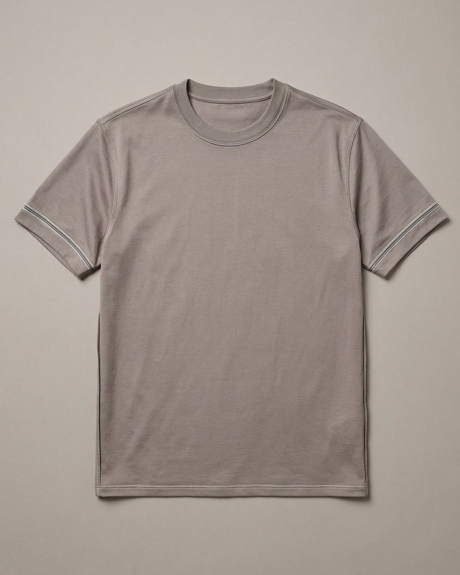 Stone Grey Tee — Men, 05 Interior (view 5 of 7). Interior: lining, facings and the concealed closure.