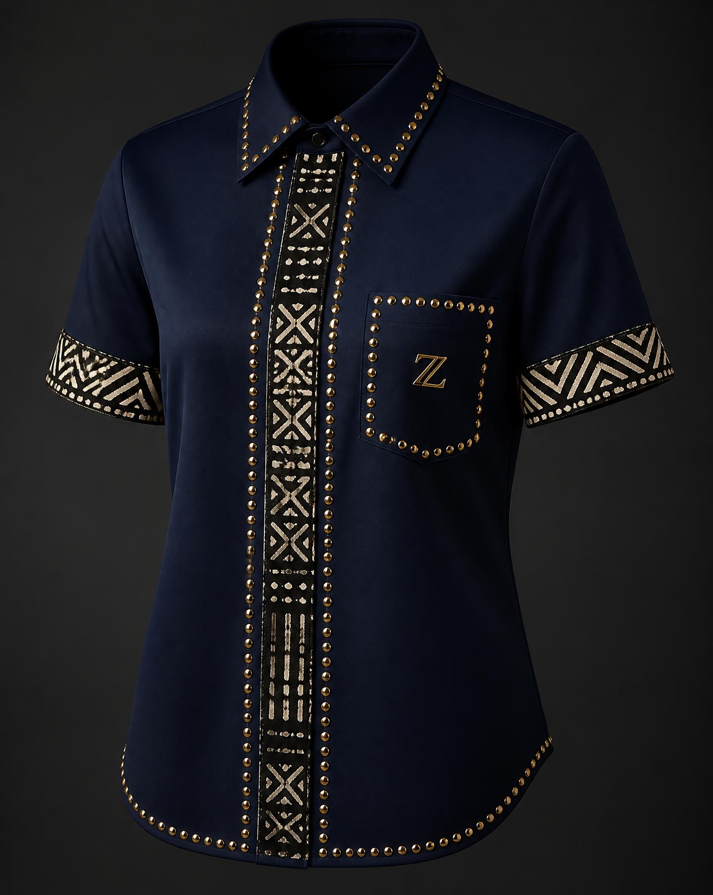 Z-COVENANT™ Bogolan Studded Shirt — Prestige design board