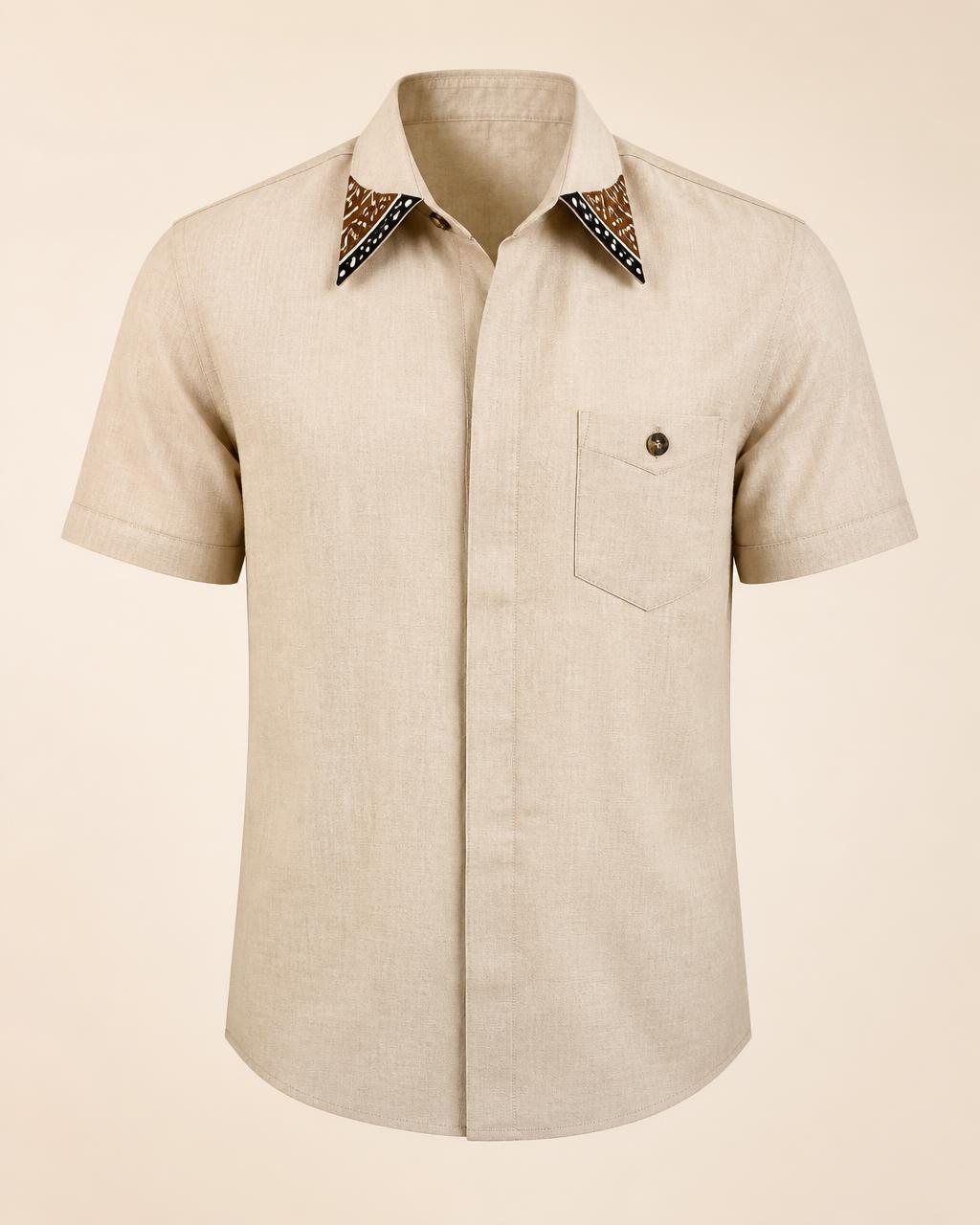 Triangle Collar Linen Shirt design board