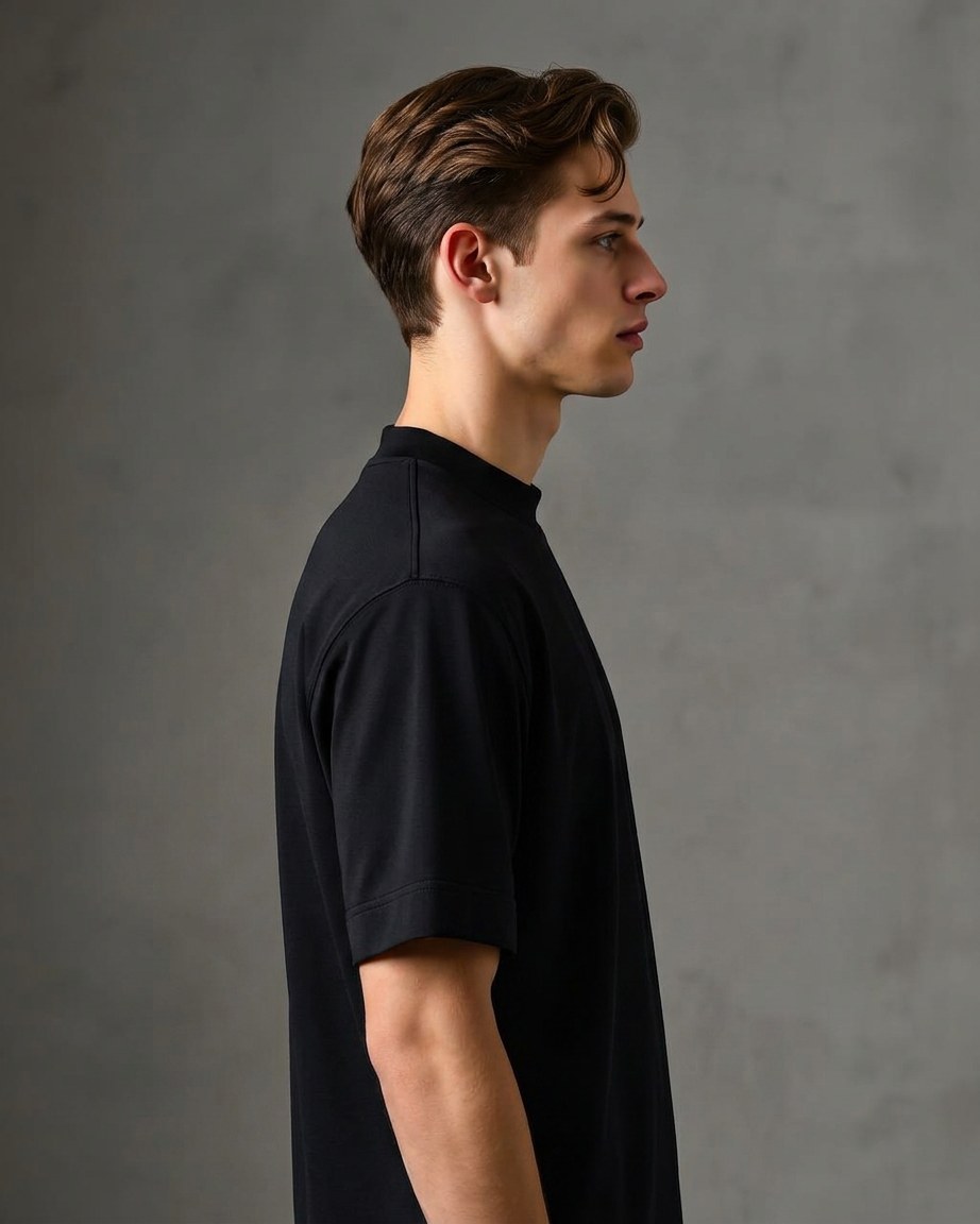 Urban Minimal Tee — Men, 03 Right (view 3 of 7). Right profile: waist shaping, pocket line and the house Z mark.