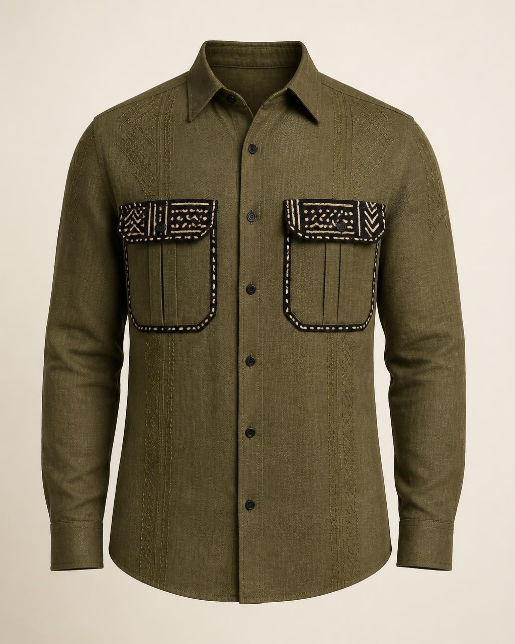 Utility Pocket Linen Shirt design board