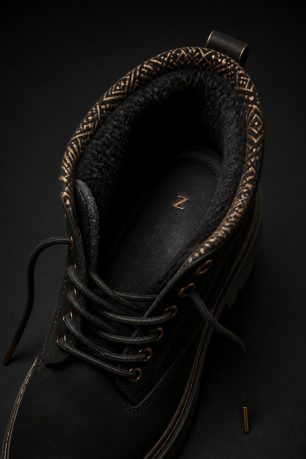 Z-NAILS™ Flat-Stud Snow Boot — Men, 05 Interior (view 5 of 7). Interior: footbed, lining texture and the padded collar.