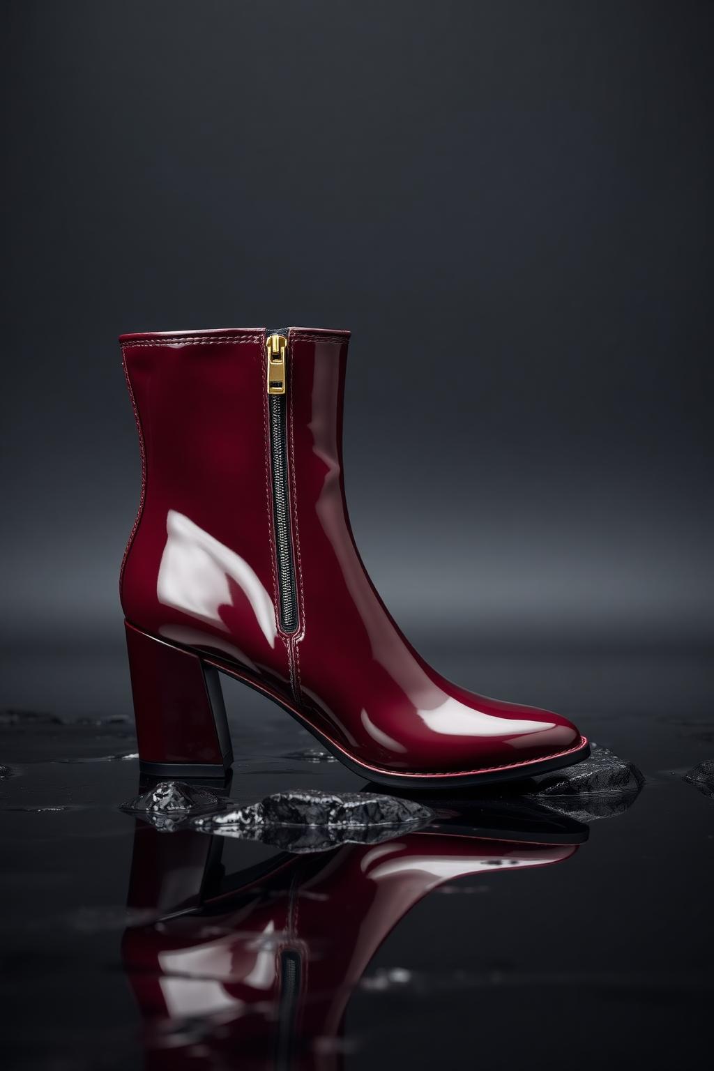 Z-Rain Uplift Ankle Boot — Women — Women · Z-Rain Waterproof Footwear seven-view specification plate; showing 01 Front, 02 Left, 03 Right, 04 Back, 05 Interior, 06 Inner tags, 07 Fabric detail. — 01 Front, Obsidian Black