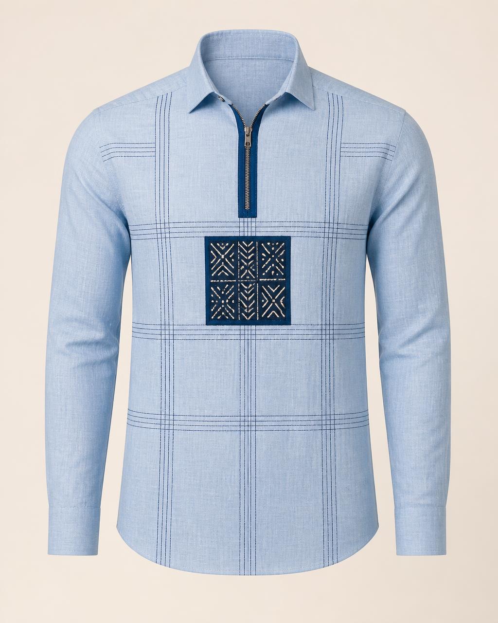 Zip Placket Linen Shirt design board