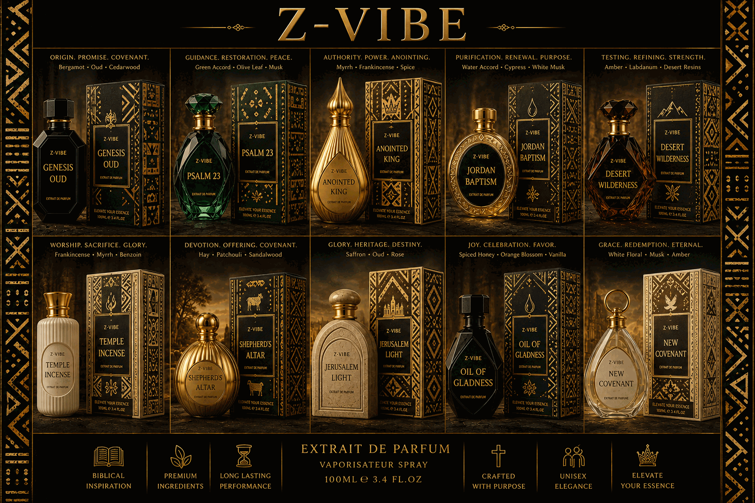 Jerusalem Light — Z-VIBE Scents of Purpose flacon and presentation box